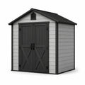 Abri de jardin en plastique 185x152x226 cm gris et noir