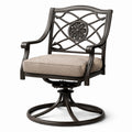 Fauteuil pivotant en aluminium avec coussin beige