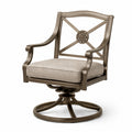 Fauteuil pivotant en métal avec coussin en polyester beige