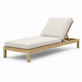 Bain de soleil en teck et polyester beige 200x70 cm