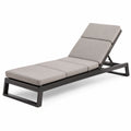 Chaise longue aluminium coussin réglable gris