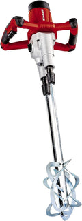 Einhell Mélangeur pour mortier et peinture TE-MX 1600, 2 CE Twin (1600 W, transmission à 2 vitesses, y compris deux agitateurs pour malte Ø 120 mm)