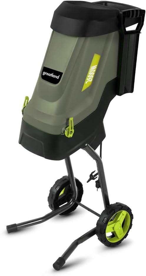 GREATLAND Broyeur de végétaux électrique 2600W avec sac récupérateur de 45L
