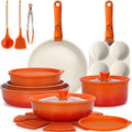 GiPP 21 PièCes Batteries Cuisine avec Poignée Amovible, Granit Antiadhésive
