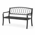 Banc de jardin en métal noir 127 cm