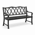 Banc de jardin en aluminium noir, 128 cm