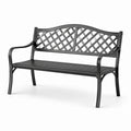 Banc de jardin en métal noir 120 cm
