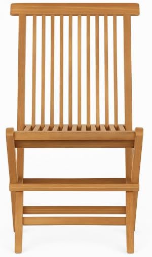 Belhome Chaise de Jardin Pliante en Bois de Teck Massif huilé - TECKIA