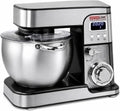 Mixeur pétrisseur multifonction 9 L avec bol en acier inoxydable, 6 vitesses, tête inclinable et protection anti-éclaboussures