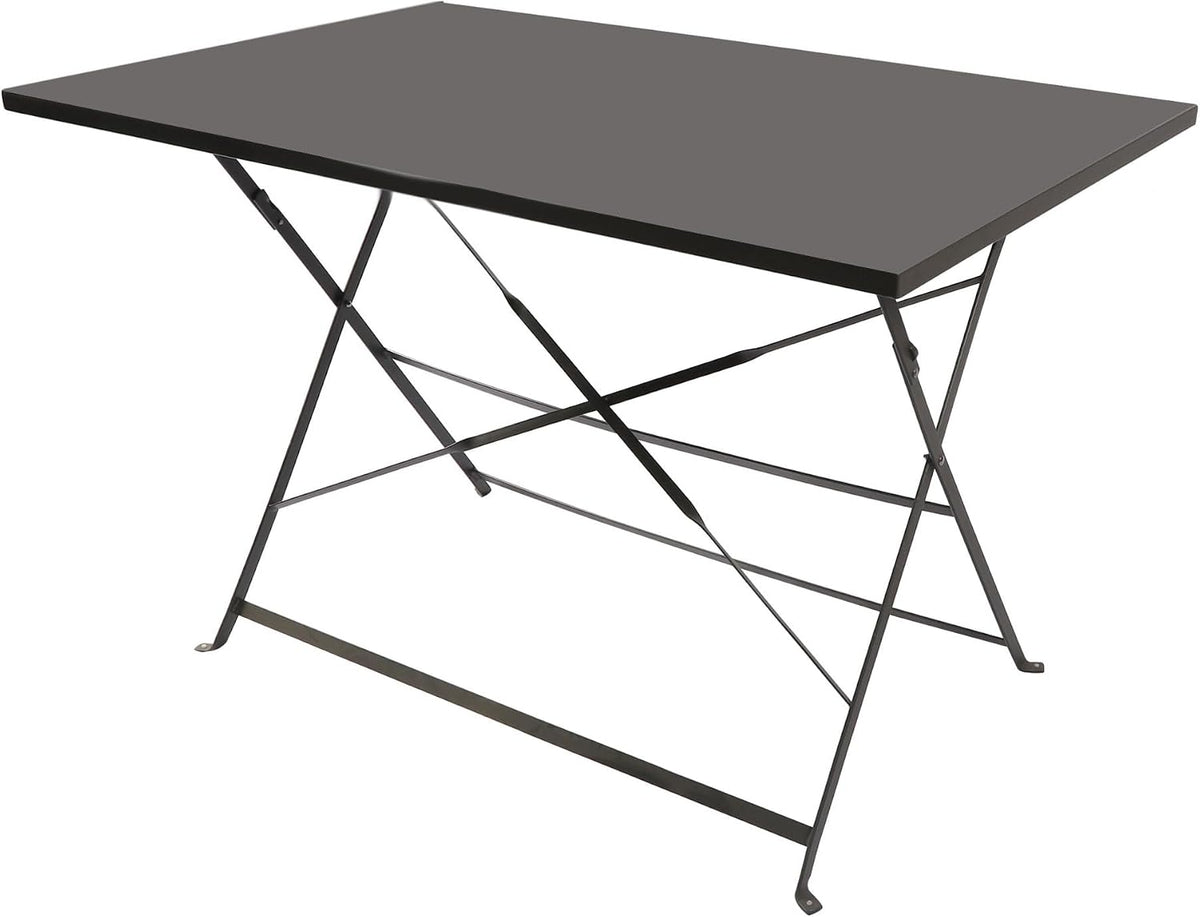 Sunnydays Table rectangulaire de Jardin Pliable en métal Gris Anthracite - 110x70x70cm