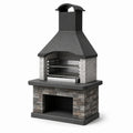 Barbecue en pierre naturelle et acier inoxydable noir/gris