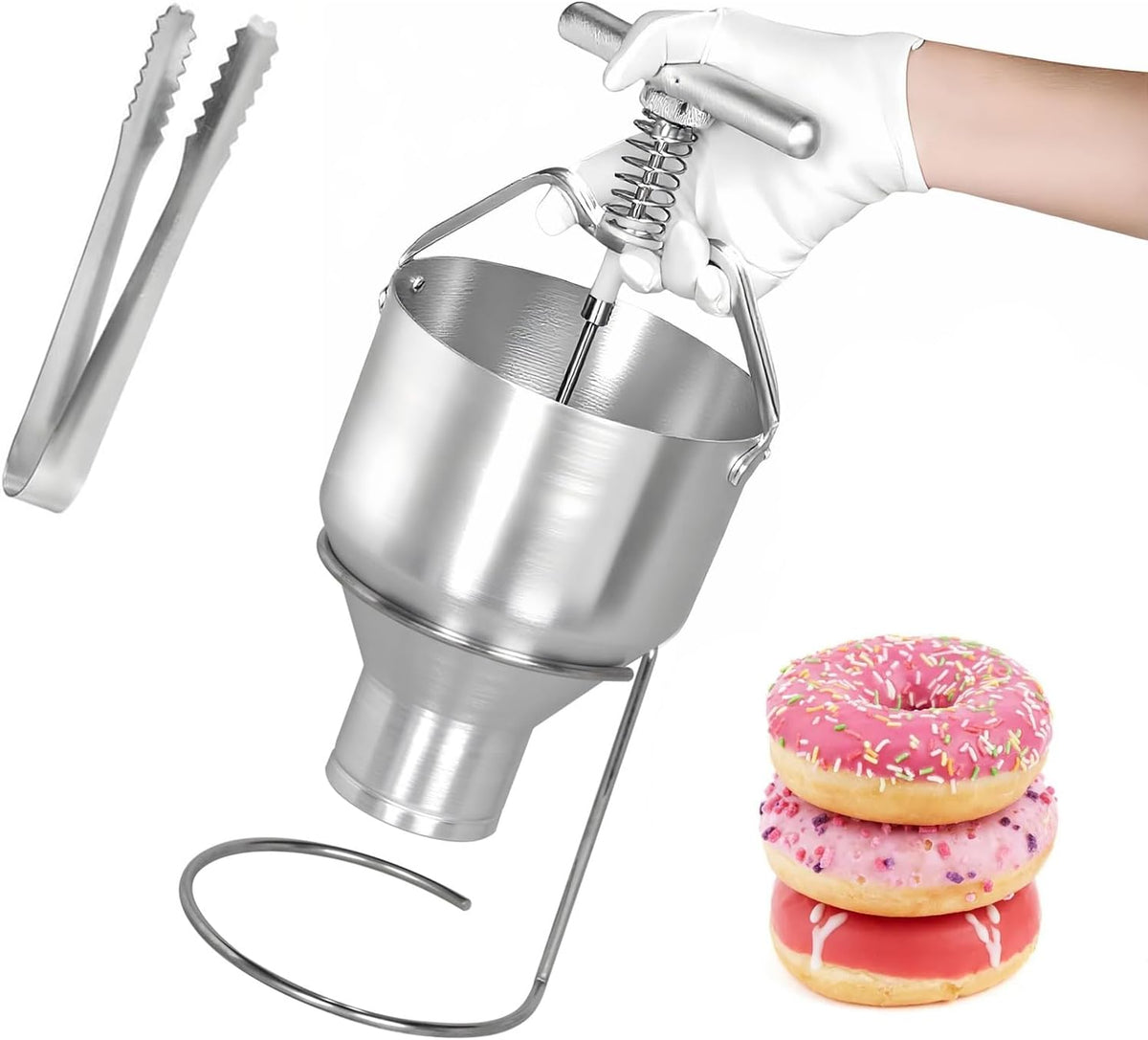 Dépôt manuel de donuts, Machine à donut commerciale avec support, largeur réglable, mini compte-gouttes en acier inoxydable pour usage domestique