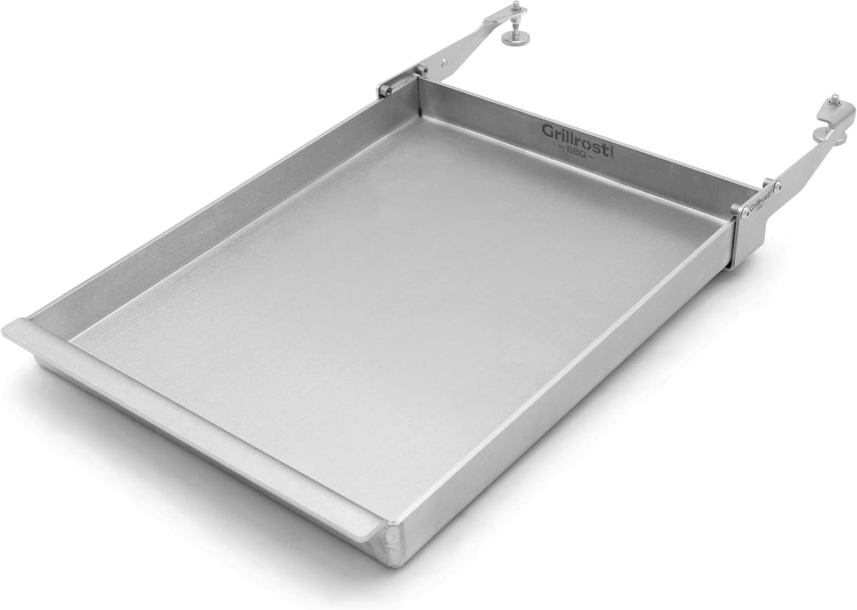 Grillrost.com Das Original PlanchaFlex, la plancha Haut de Gamme réglable - Poêle Amovible à écoulement breveté