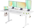 Claiks Bureau Électrique Debout Réglable en Hauteur 160 x 80 cm avec Gestion des Câbles et Fonction Mémoire et Protection Contre Les Collisions