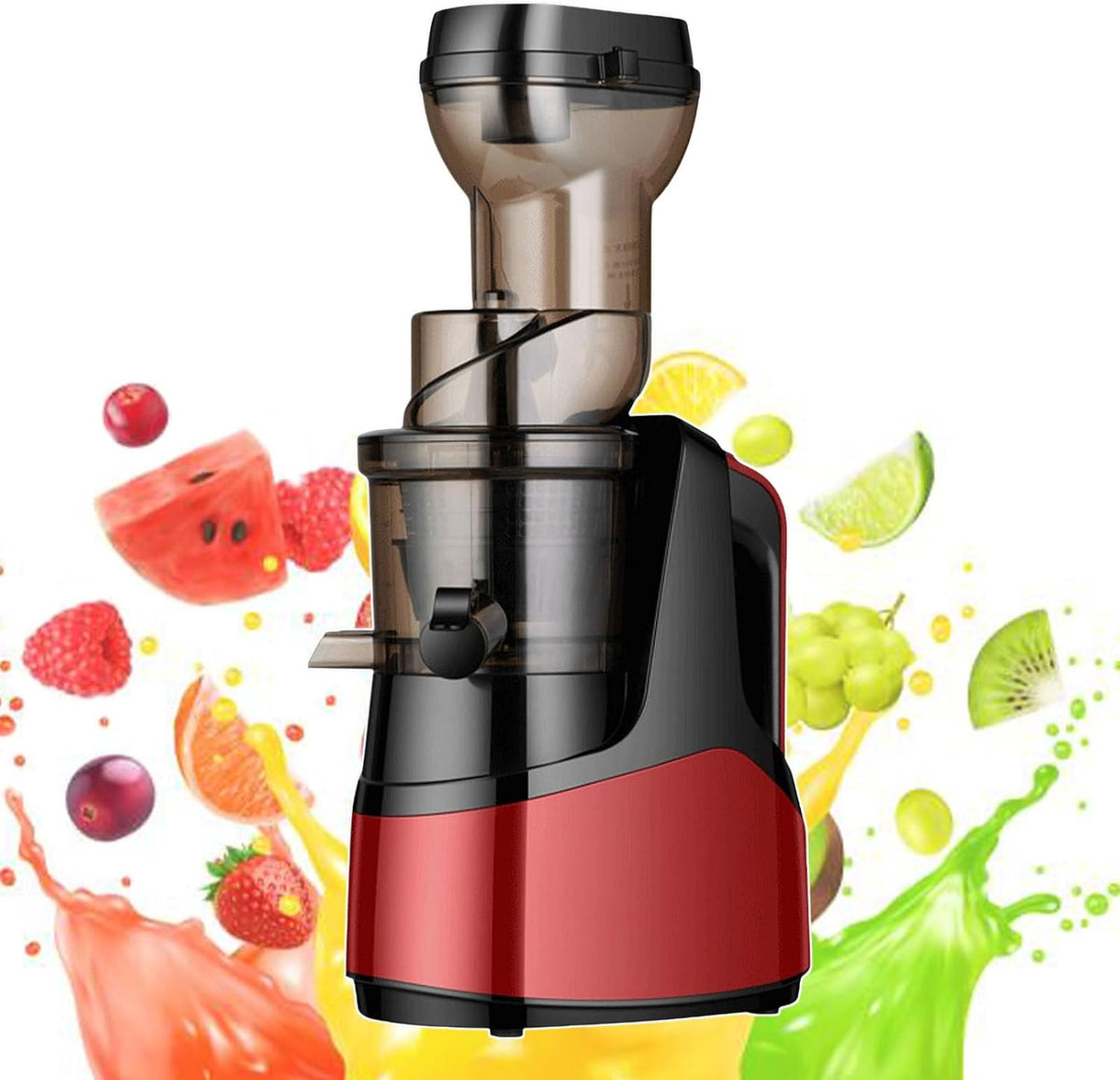 Extracteur De Jus Automatique À Froid De 150 W, avec Tasse À Jus De 1000 ML Et Tasse À Marc, Auge d'alimentation De Grand Diamètre