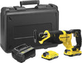 STANLEY FATMAX V20 Scie Sabre 18 V 25 mm Vitesse 0-3000 avec 1 Mallette 2 Batteries 2 Ah et 1 Chargeur 2 Ah SFMCS300D2K-QW