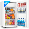 FOHERE Petit Frigo avec Congélateur de 91L, Réfrigérateur à une porte, Bac à Légumes, Thermostat Réglable, Silencieux, Petit Frigo de Bureau