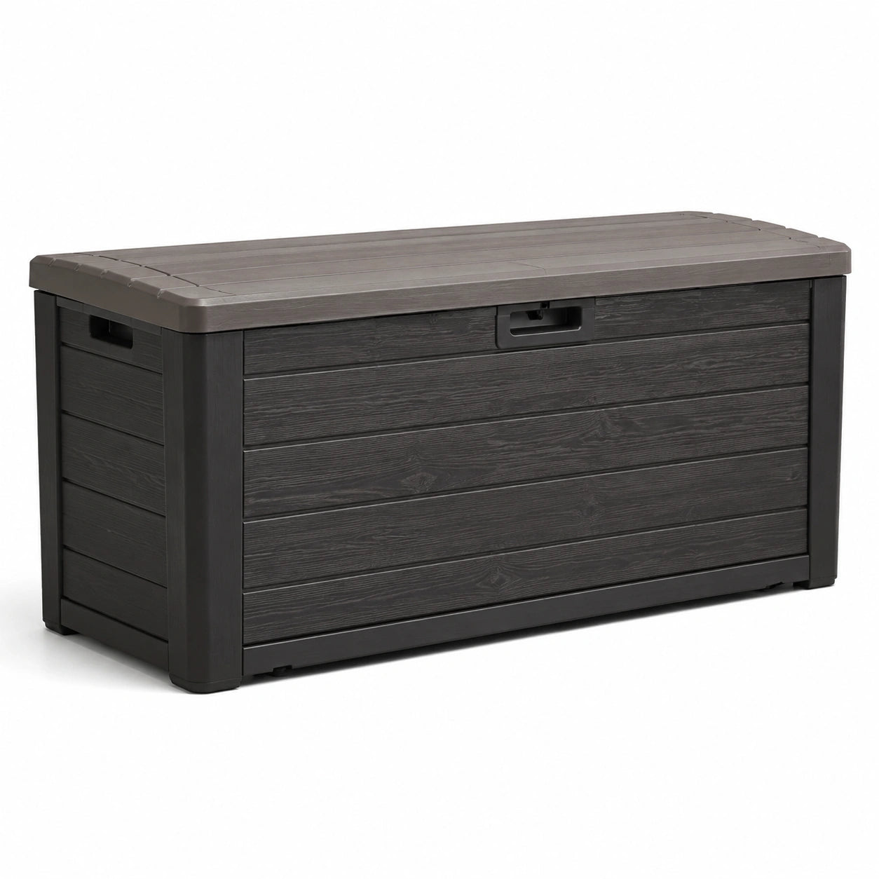Coffre de rangement extérieur en résine 120x60x56 cm anthracite/marron