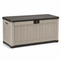 Coffre de rangement en plastique beige/noir