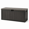 Coffre de rangement extérieur en plastique gris