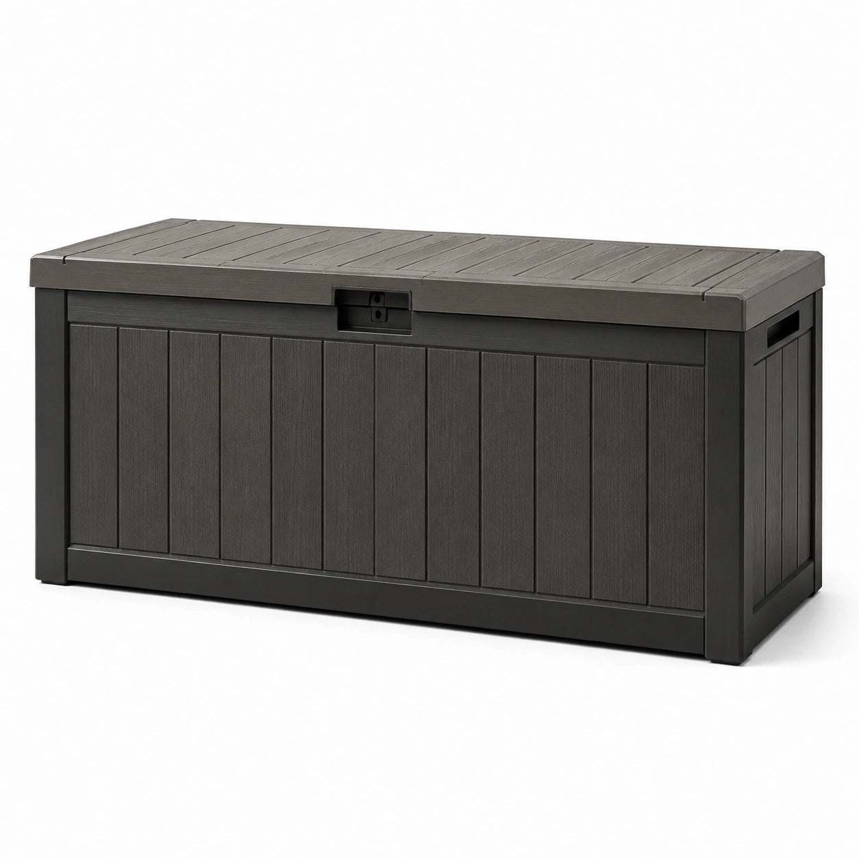 Coffre de rangement extérieur en plastique gris