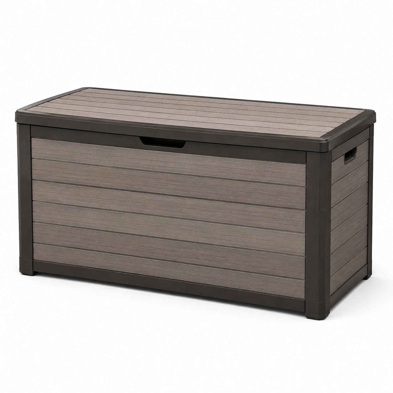 Coffre de rangement en plastique gris 117 cm x 45 cm x 57 cm