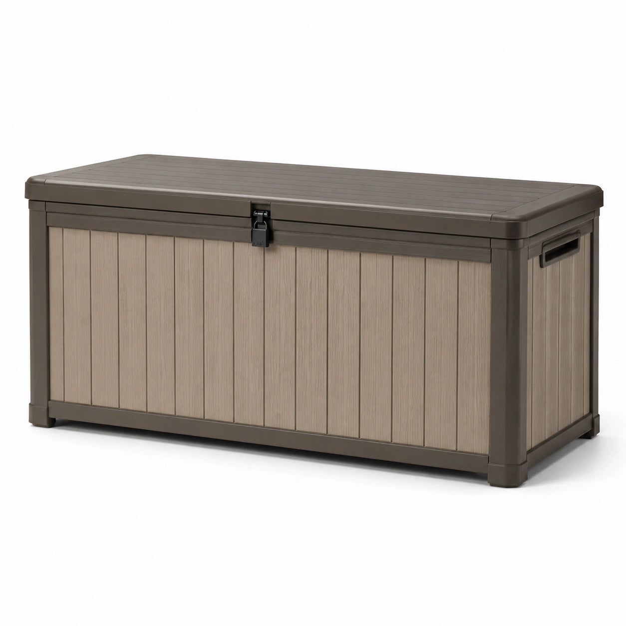 Coffre de rangement en plastique marron