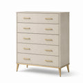 Commode en bois avec poignées en laiton doré