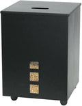 MBM Porte-pellets en acier noir avec fenêtre 39 x 39 h 50 cm. Fabriqué en Italie par Comex Production