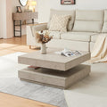 en.casa Table Basse avec Plateau Carré Pivotant et Étagère Inférieure Table d'Appoint Design Intemporel pour Salon Chambre Panneau de Particules 76 x