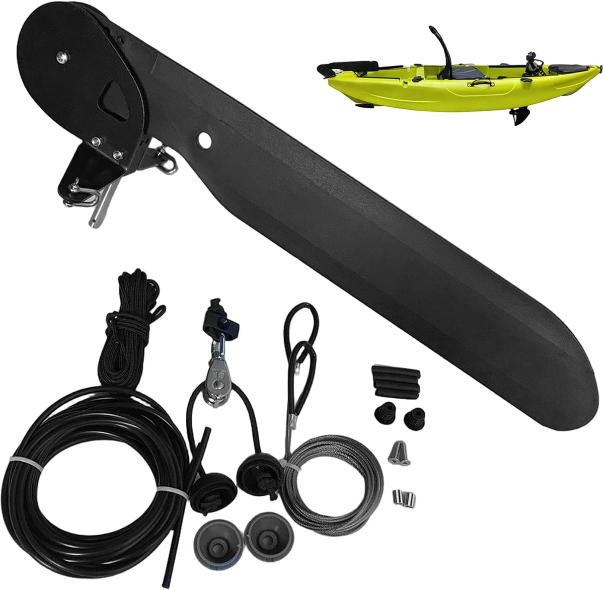 Jorzer Gouvernail de Kayak avec Accessoires, pièces de Rechange gouvernail Bateau canoë Robuste et résistant, léger et Facile à Utiliser
