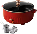ARTSIM Appareil Fondue, 6 litres, 1350 Watts, 30cm De DiamèTre Appareil Fondue Chinoise Electrique Convient Aux FêTes d'anniversaire (avec 2 Filets