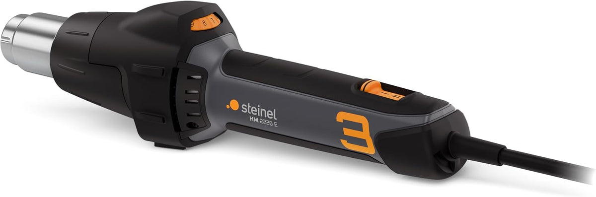 Steinel Décapeur thermique HM 2220 E, 2200 W, 80°-630°C, 150-500 l/min, pistolet à air chaud filaire avec chauffage céramique, câble de 3 m