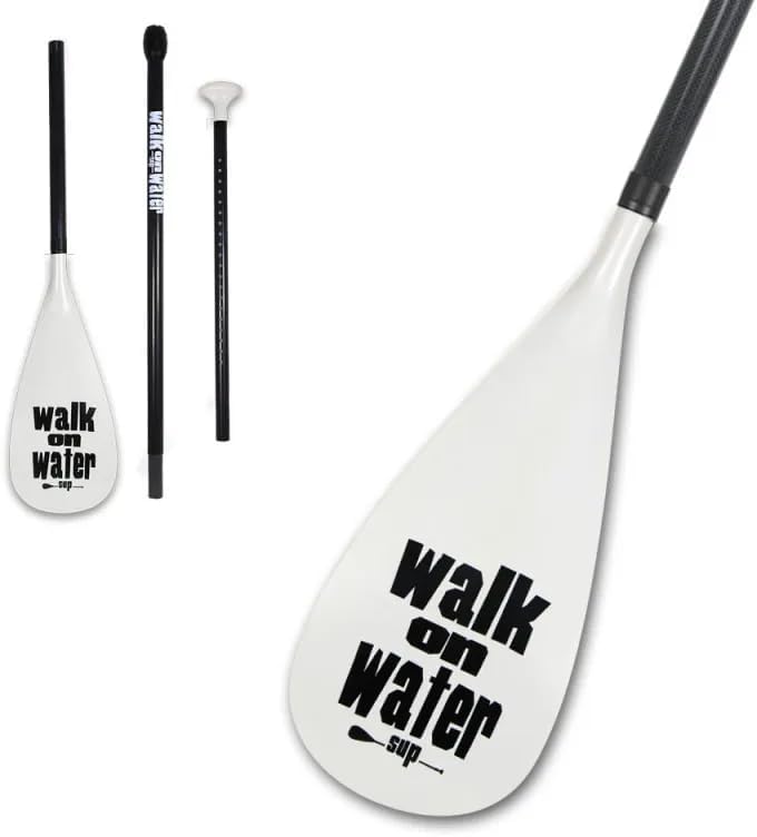 WOW Walk On Water - Pagaie Sup 70% Carbone Vario 3 Parties - Ultra Légère 920g - Réglable 170-210cm - Idéale pour Mer