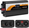 Convertisseur de tension DC 12 V/24 V vers AC 230 V sinusoïdal pur 1300 W/3000 W avec 2 prises UE, type C, USB et écran LCD pour voiture, camion