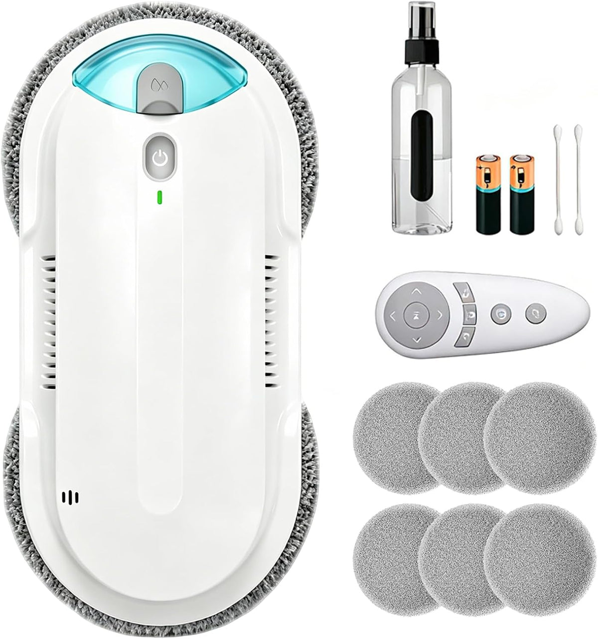 Robot Laveur de Vitres Électrique Automatique avec Pulvérisateur Intégré, Réservoir 95 ml, Détection des Bords, Navigation Intelligente