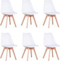 GrandCA HOME Lot de 6 Chaises de Salle à Manger Scandinaves avec Assise Rembourrée et Pieds en Bois en Métal, Chaises de Cuisine pour Chambre, Salon