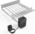 onlyfire Tournebroche Barbecue Électrique en Acier Inoxydable, Set de 7 Brochettes Automatiques de 53.3 cm