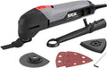 Skil 1470AA Outil Multifonction Oscillant (200W, Raccord pour Aspirateur, Plateau de Ponçage, 4 feuilles abrasives et Lame)