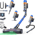 SunSare Aspirateur Balai sans Fil, 650W/55KPA/70Mins Aspirateur sans Fil Puissant avec Pliable Adaptateur, Tuyau 1M, Parfumé, Chargement Mural