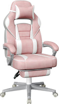SONGMICS Fauteuil de Bureau, Chaise Gaming, Réglable, Repose-Pieds Télescopique, Mécanisme à Bascule, Appui-tête, Support Lombaire, Charge 150 kg