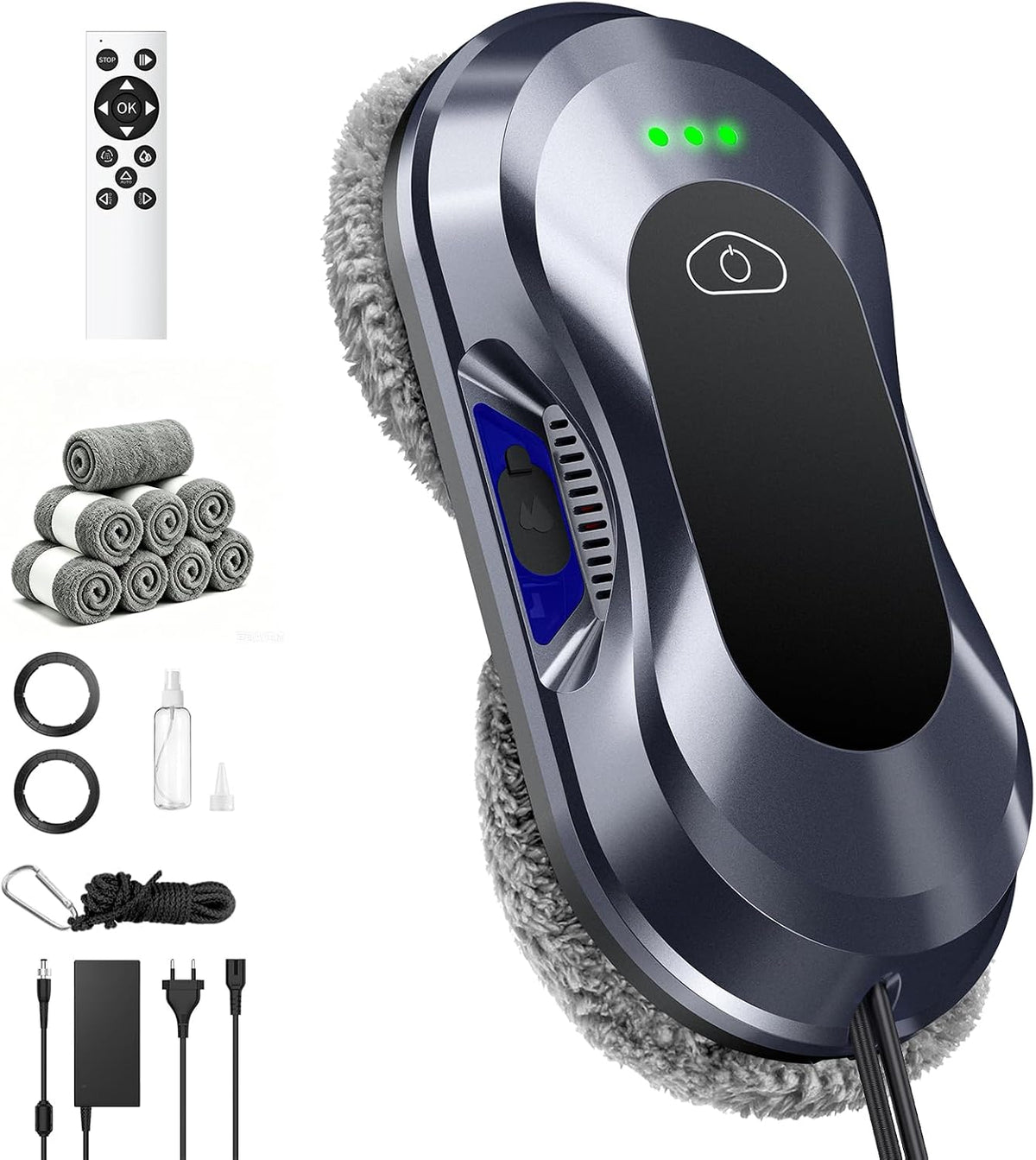 Keero Robot Lave Vitres Dernière Version Améliorée, Puissance d'Aspiration 6000 Pa Double Buse, 3 Modes de Nettoyage