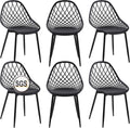 Lot de 6 chaises de Jardin, de terrasse, avec Pieds en métal, Repose-Pieds réglable, pour l'extérieur, la Plage, Le Balcon, la Salle à Manger