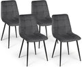 IDMarket - Lot de 4 chaises Mila en Velours Gris foncé pour Salle à Manger