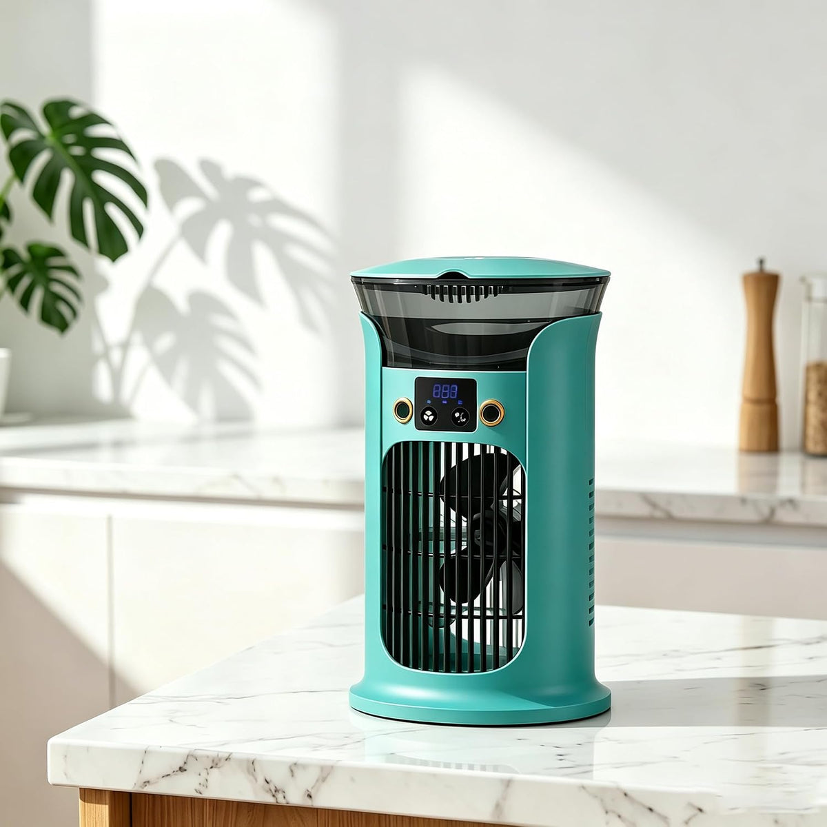 Aetherion Climatiseur De Bureau Portable, Mini Climatiseur évaporatif, Humidificateur à Brume Rafraîchissante Silencieux 3 en 1 avec Réservoir Deau
