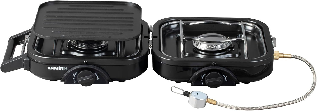 Cobb KaminX Réchaud à gaz pliable (2 feux, 1 plaque de cuisson, en acier inoxydable/plastique/cuivre, noir) 240020