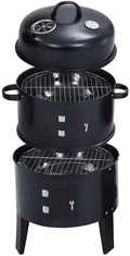ShGaxin Barbecue fumoir à charbon 3 en 1, charbon de bois, fumoir barbecue, barbecue au charbon et le?a, 40 x 80 cm
