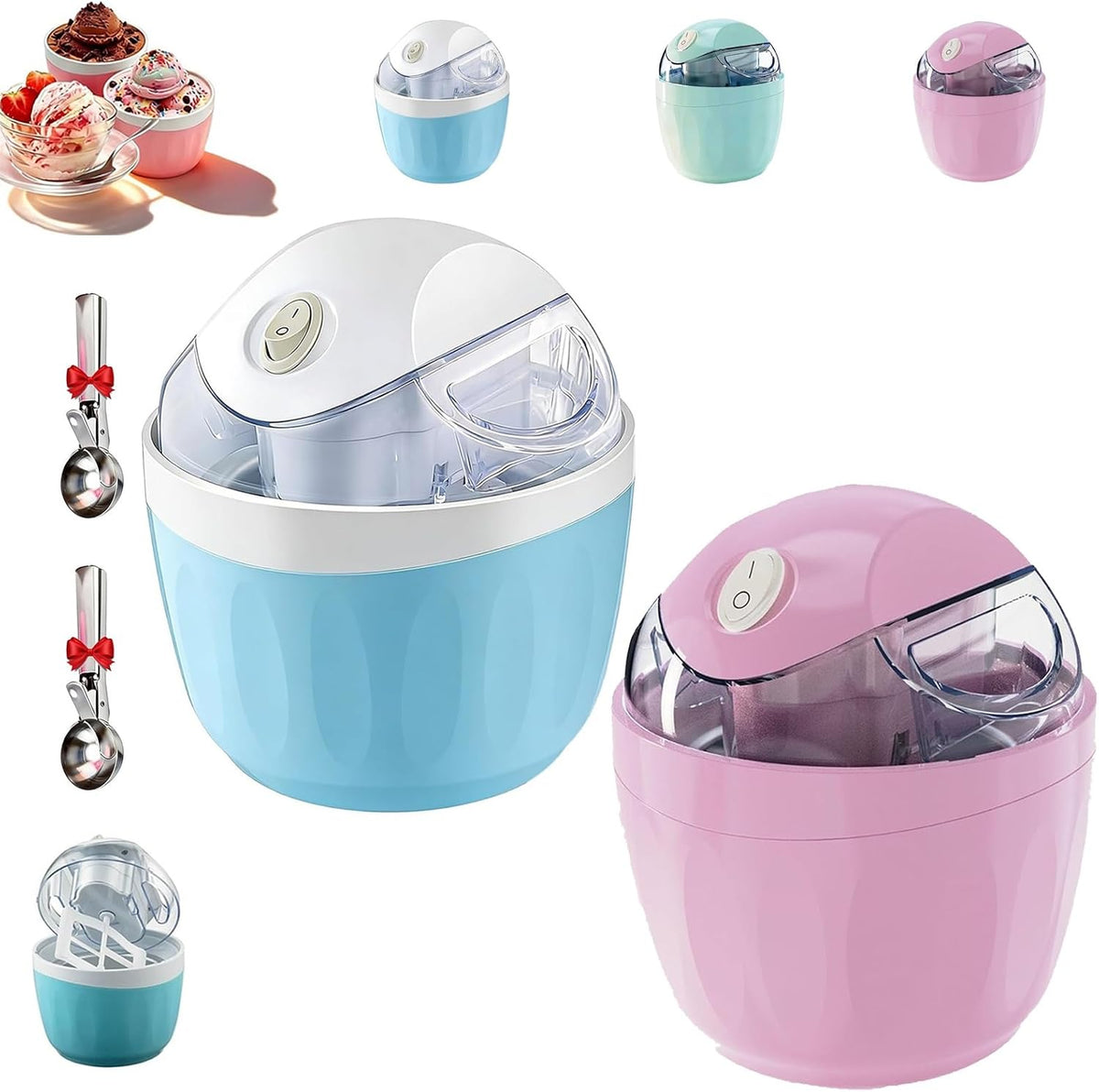 Mini-Sorbetière Compacte Pour La Maison, Appareil Individuel Pour Yaourts Glacés Et Sorbets Faits Maison, Bol Réfrigérant Pour Congélateur