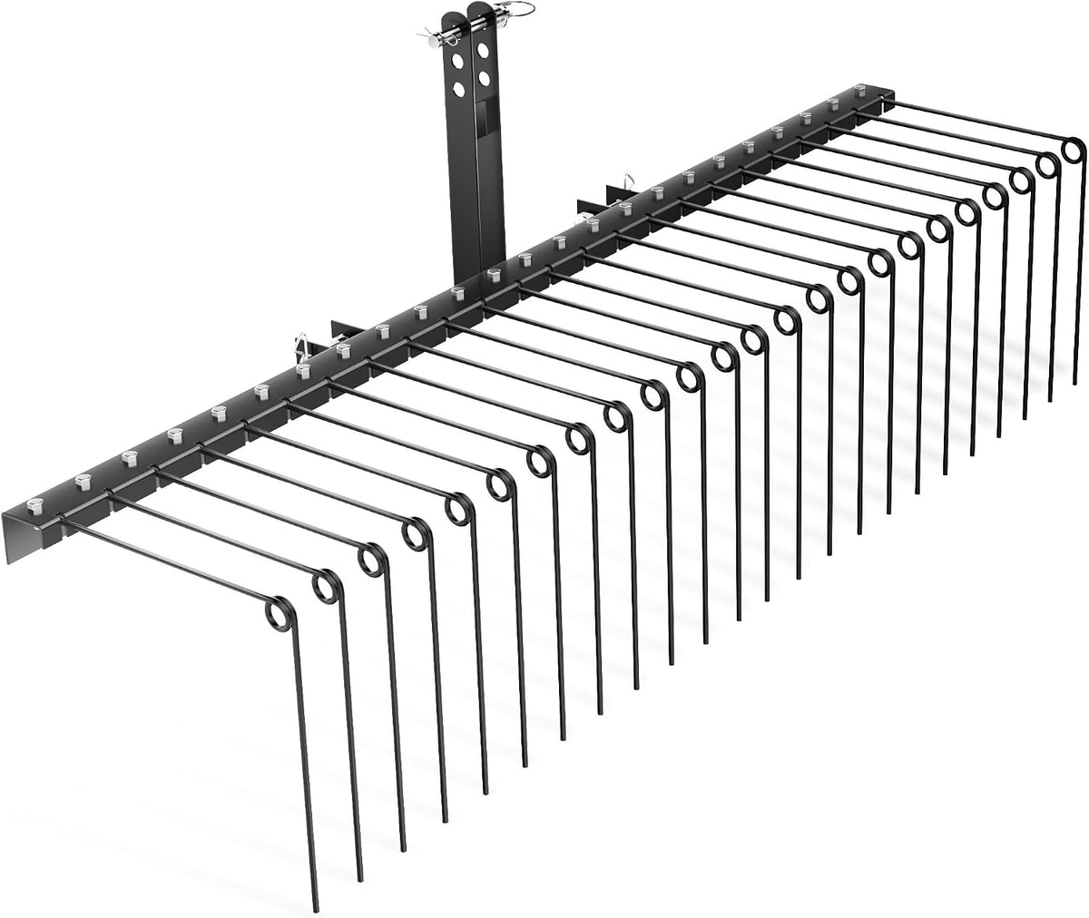 Wiltec Scarificateur Autoporté 1830 x 760 x 480 mm 24 Dents Noir 70' Largeur 150 cm Démousseur Tracteur Tondeuse Quad Peigne Déchaumeuse Gazon