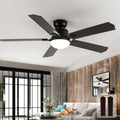 Ventilateur Plafond Avec Lumiere Silencieux, Pales Bicolores À Grain De Bois Design Lustre Ventilateur Plafond Lampe Intégrée